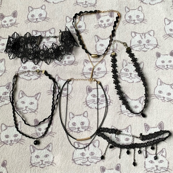 Handmade Jewelry - Gothic 90s style chokers bundle of 6 new